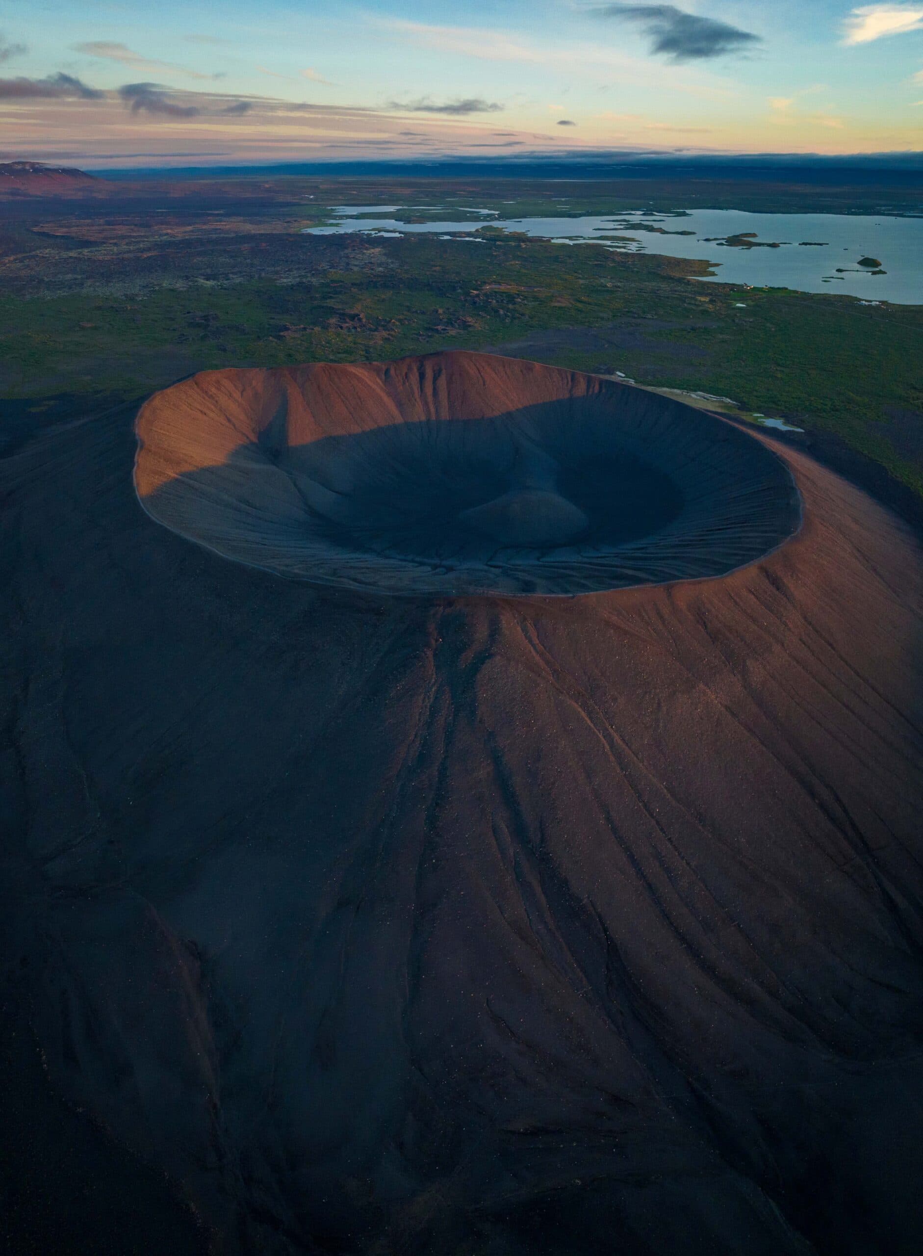 Helicopter flying over a mountain range