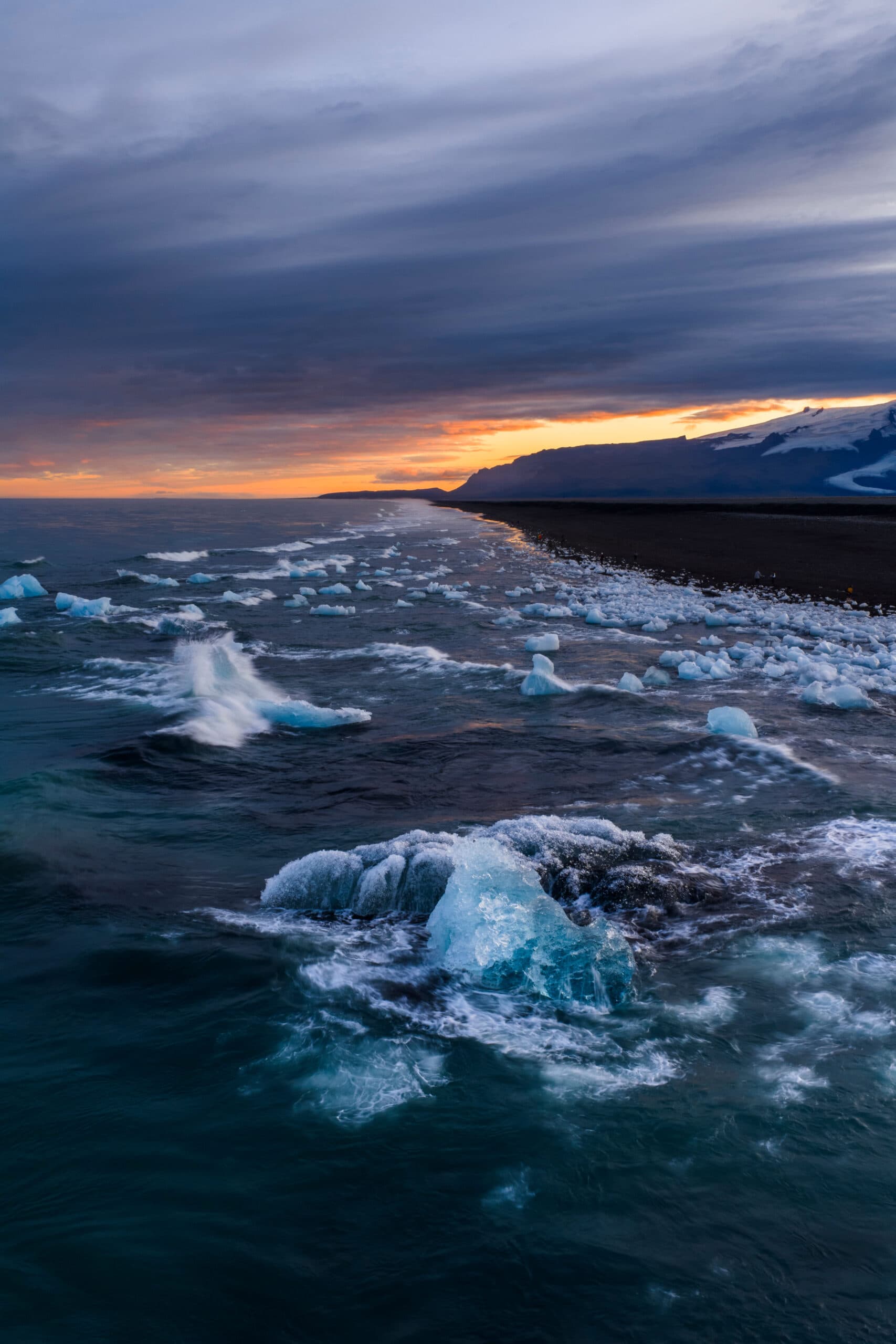 Helicopter flying over a mountain range